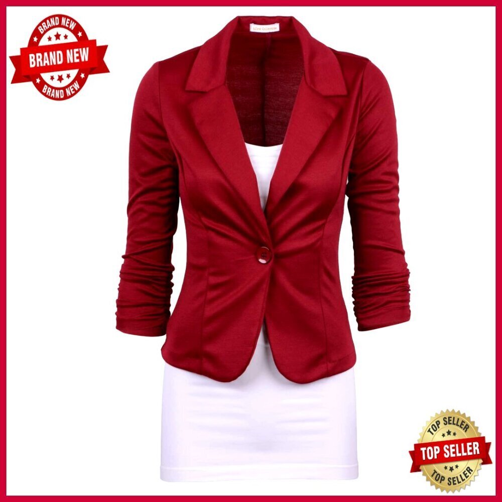 Stretch Knit Blazer 3/4 Sleeve Casual Work Wear Size 1X